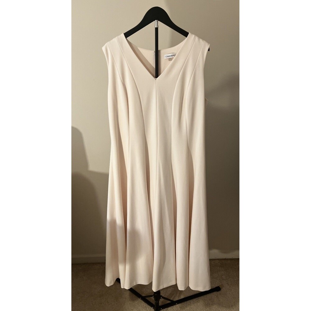 Womens Calvin Klein Pink Mid Calf A line dress Size 16 W